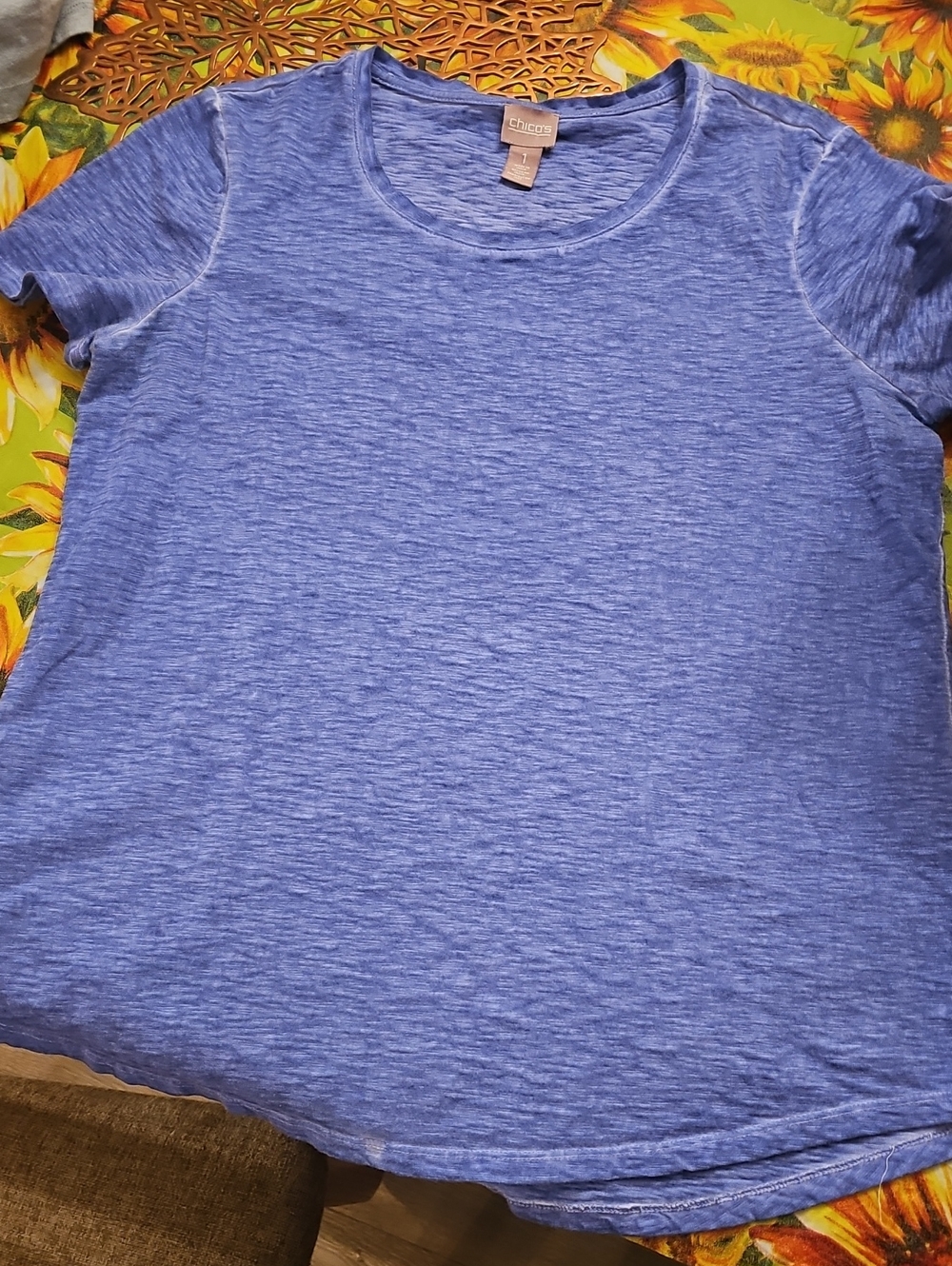 Chico's Heathered Royal Blue Short Sleeve Tee